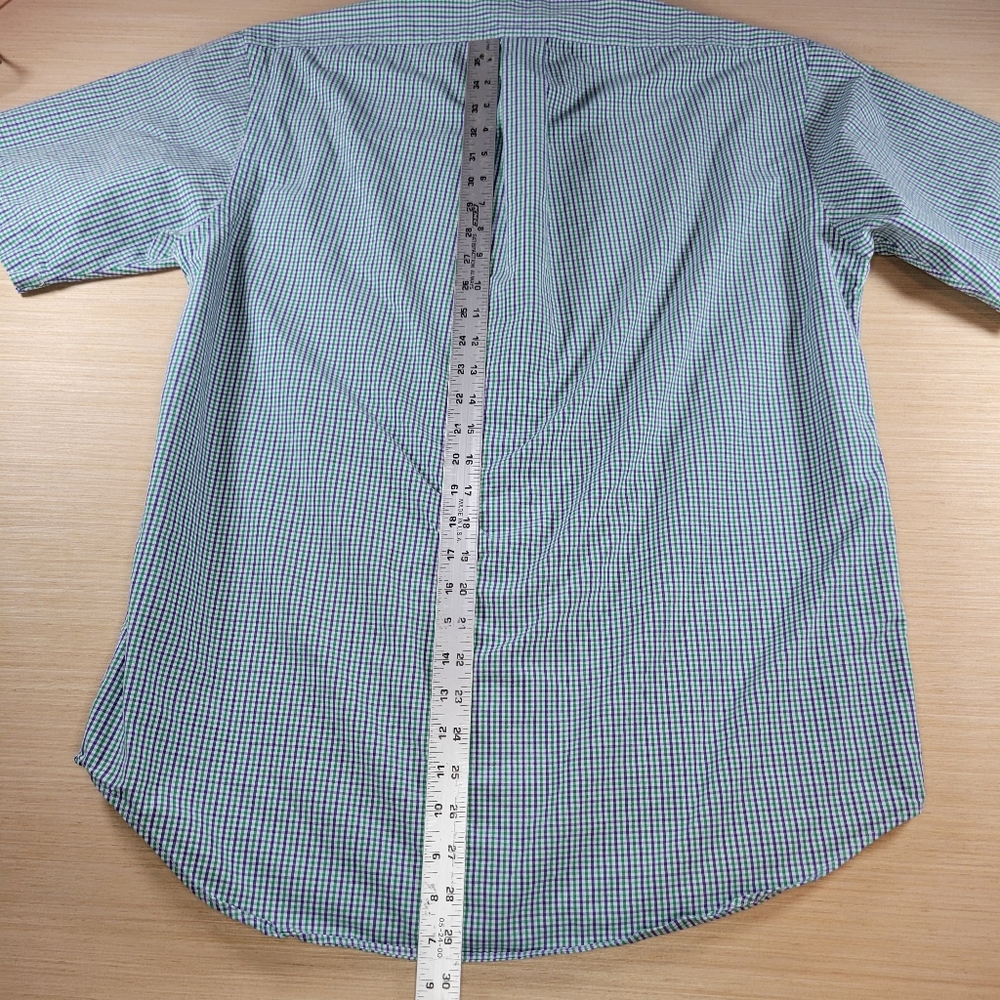 Polo Ralph Lauren Blake Gingham Short Sleeve Shirt Mens M Green Purple Preppy - Picture 8 of 8